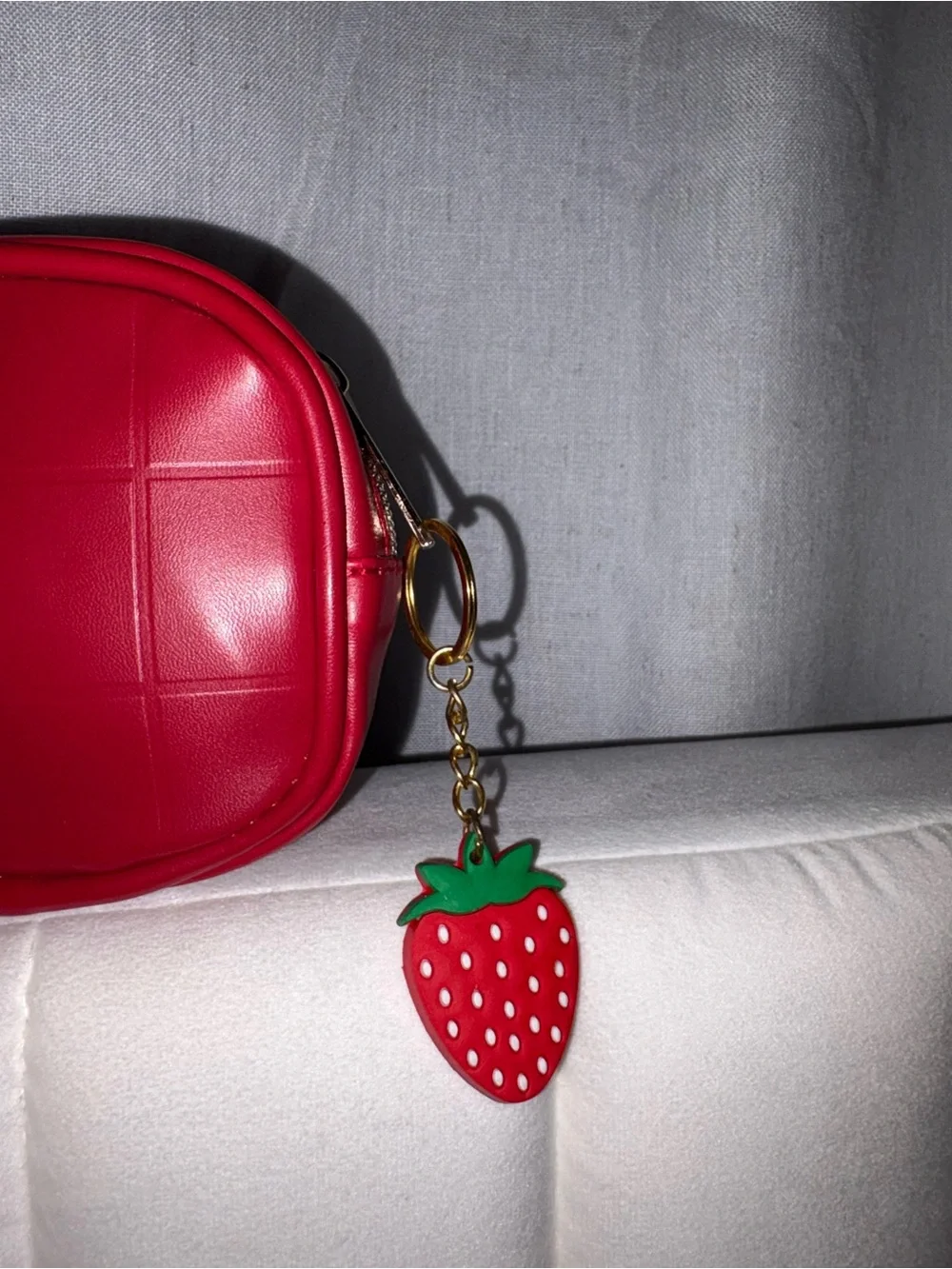 Red Strawberry Charm Crossbody Bag